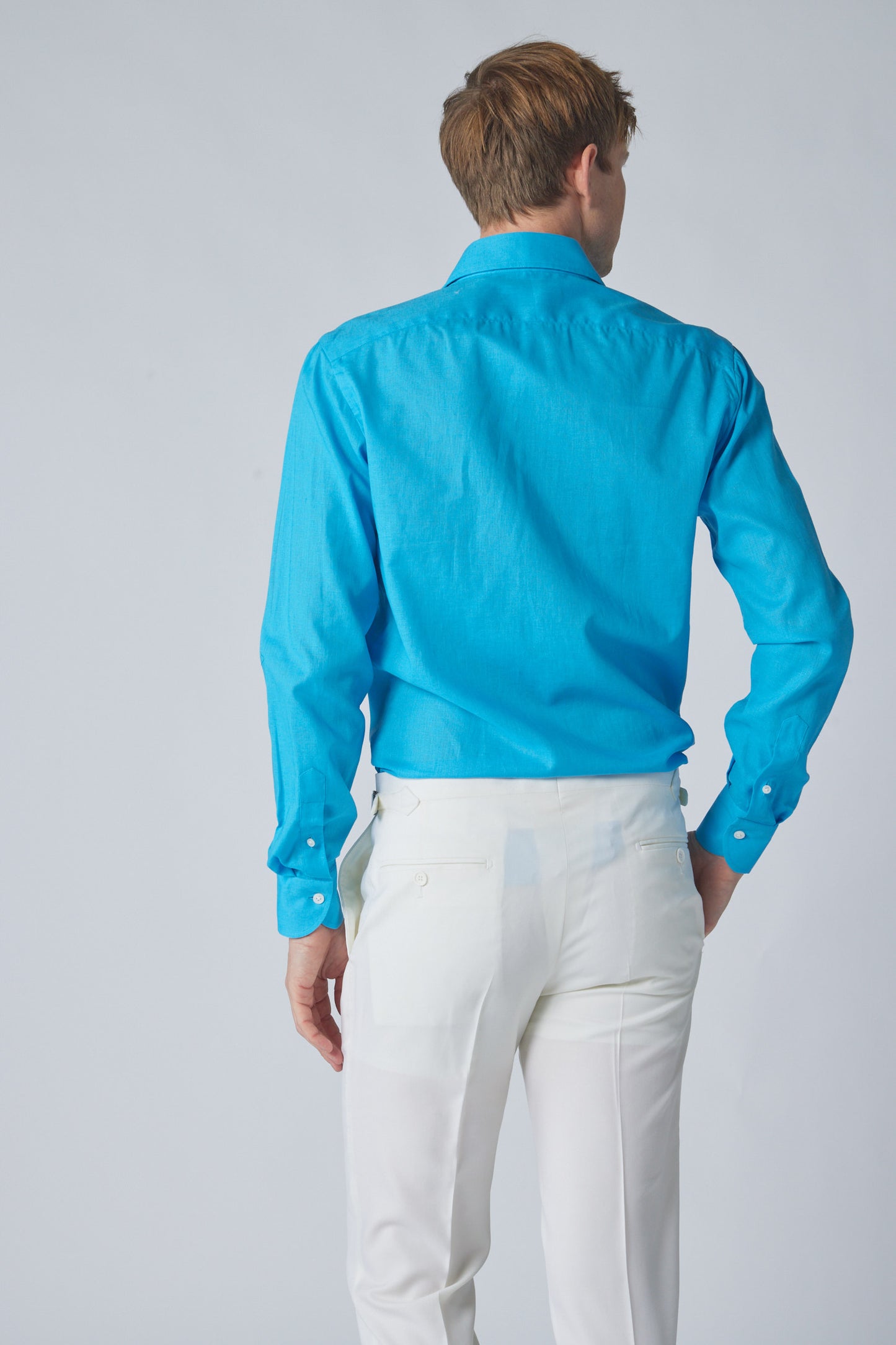 Aqua Textured Linen Shirt