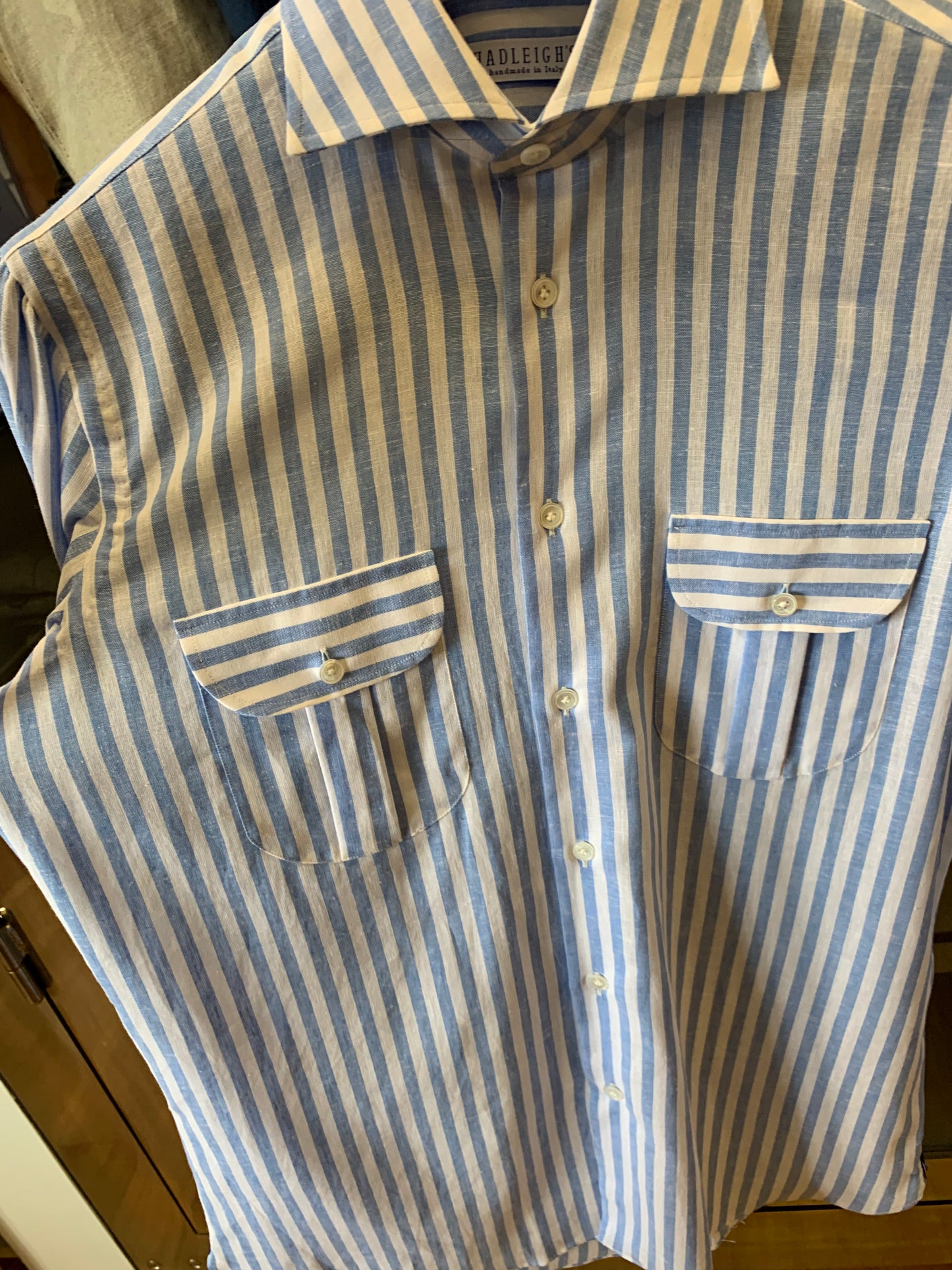 Blue Awning Stripe Work Shirt