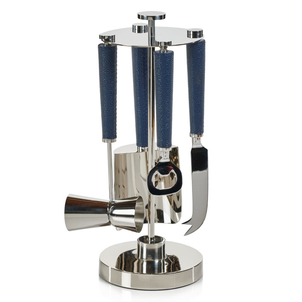 Laguna Nickel & Leather Bar Tool Set