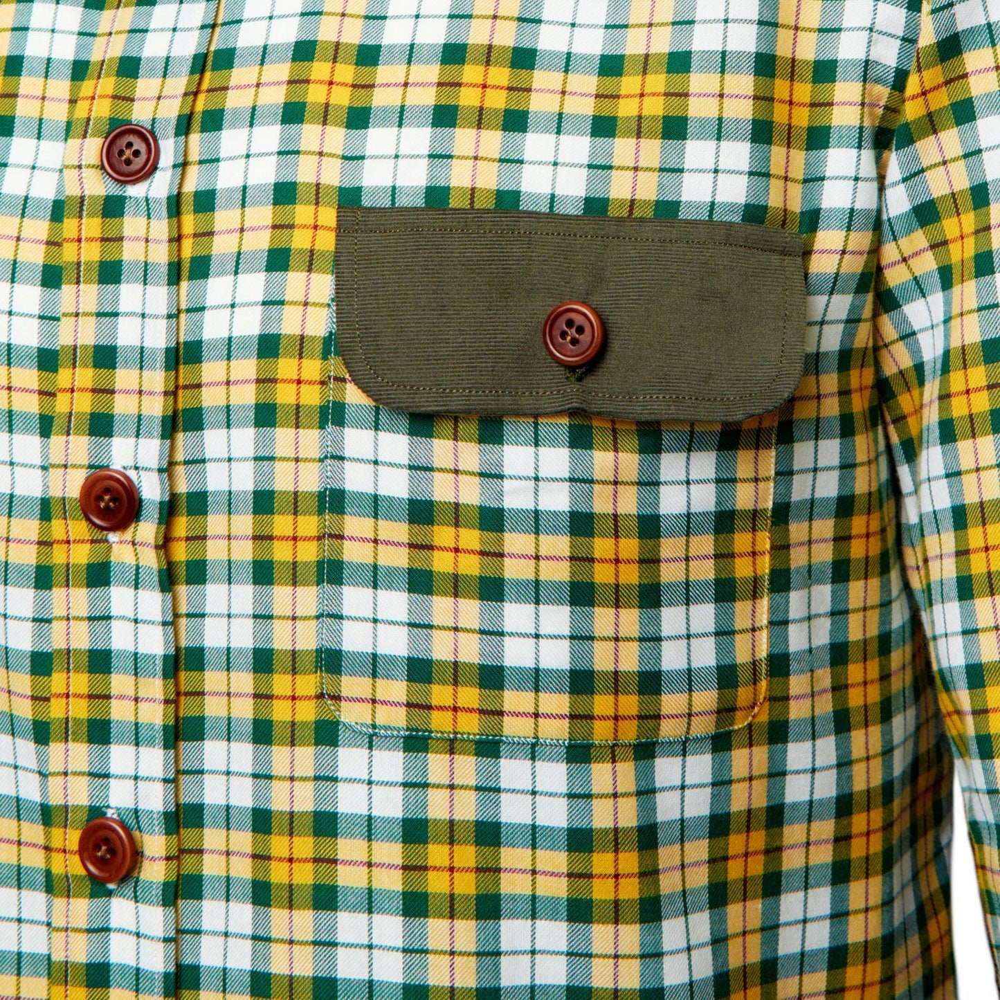 Rip Field Shirt in Yellow/Green Over Check