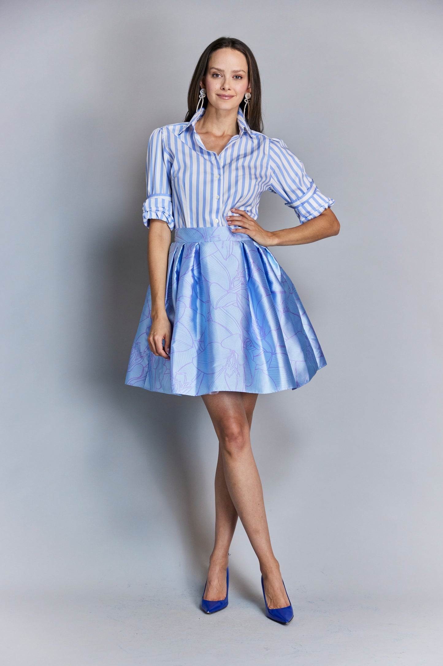 Blue Floral Charlotte Skirt