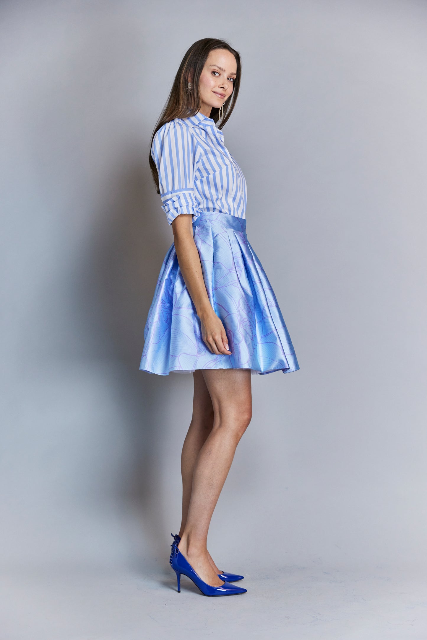 Blue Floral Charlotte Skirt