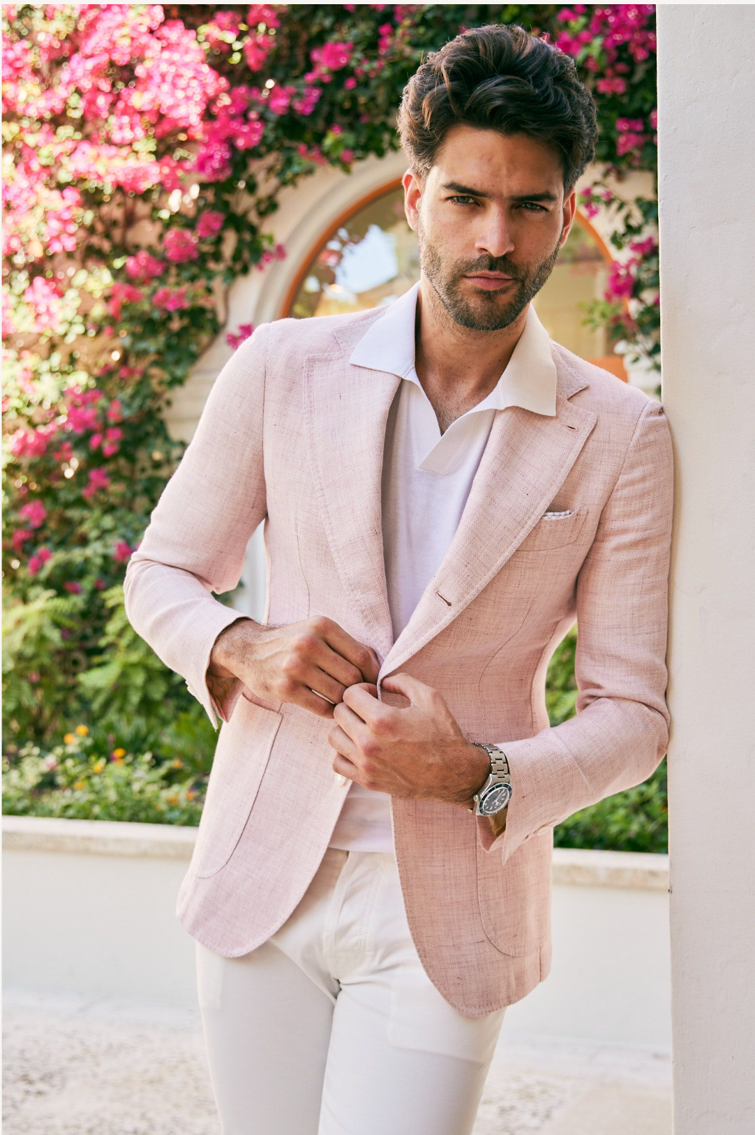 James Jacket in Light Pink Hopsack