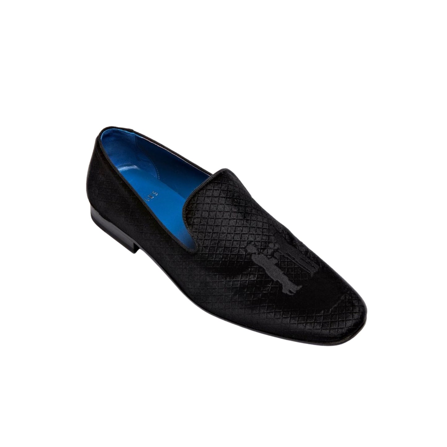 Slipper in Black Velvet with Black Logo