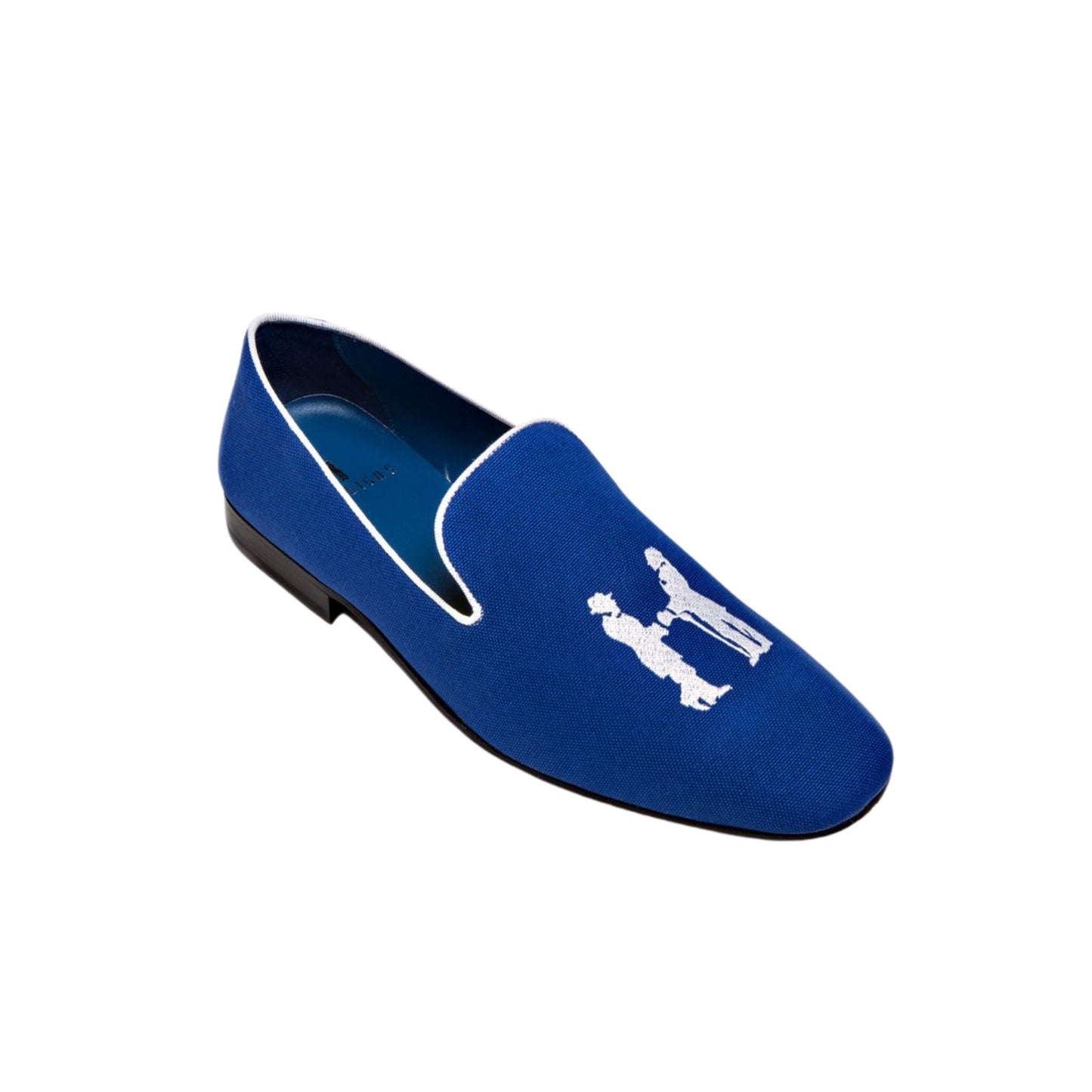 Slipper in Cobalt Blue with White Logo