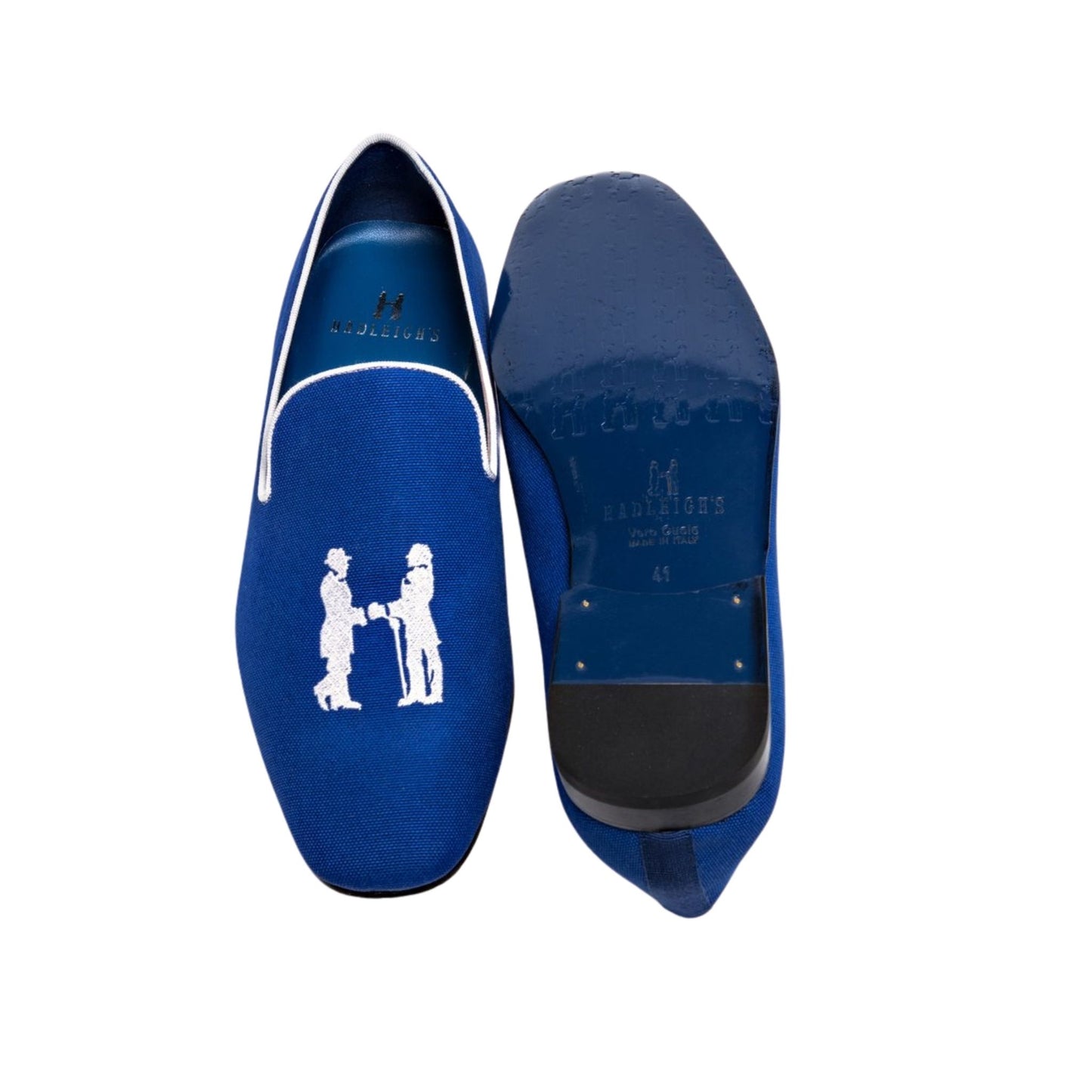 Slipper in Cobalt Blue with White Logo