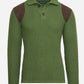 Waffle Knit Collared Sweater in Green