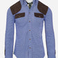 CDC Performance Field Shirt in Blue with Dark Brown