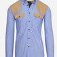 CDC Performance Field Shirt in Blue with Tan