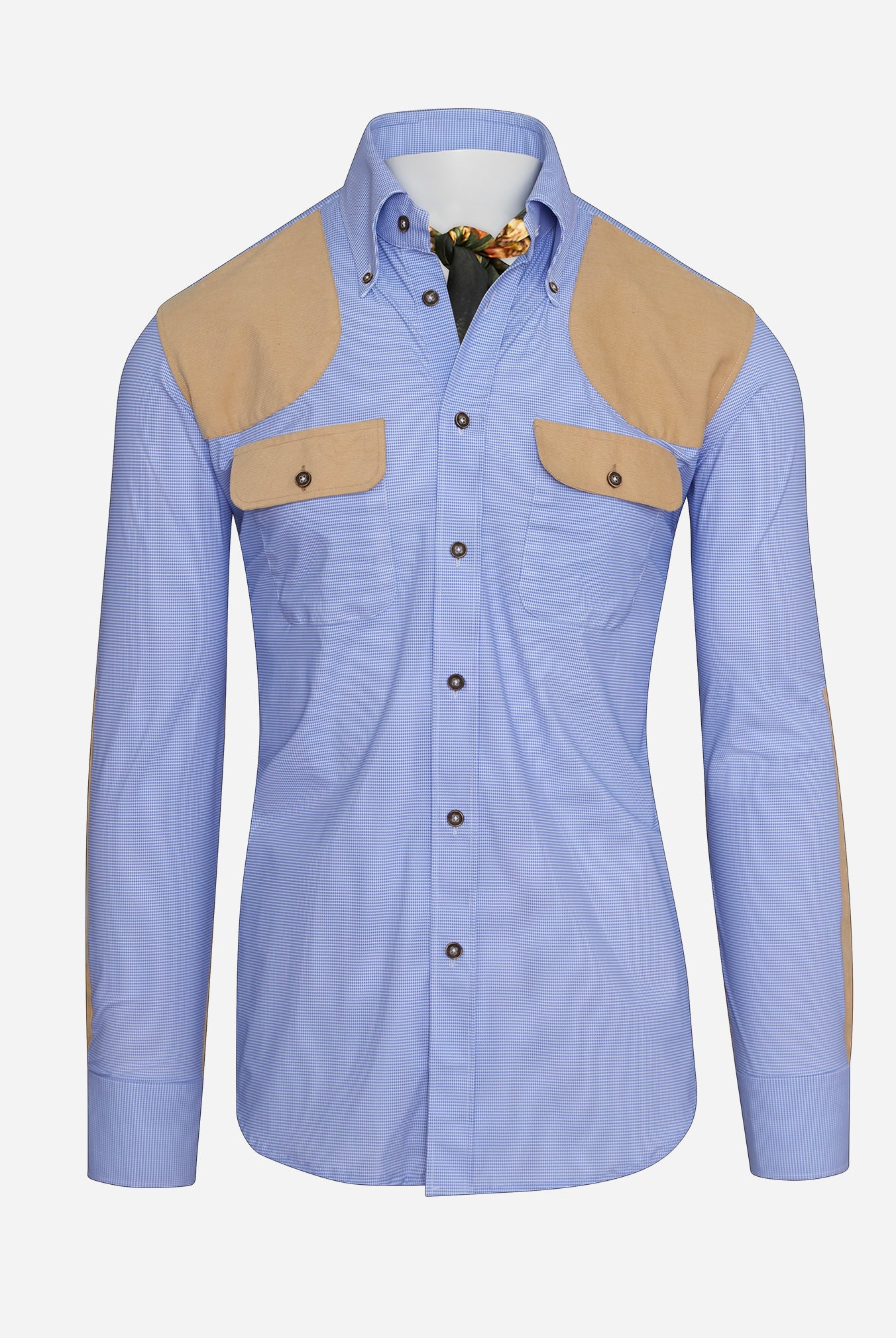 CDC Performance Field Shirt in Blue with Tan