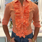 HGIRL BELINDA BLOUSE IN ORANGE GINGHAM