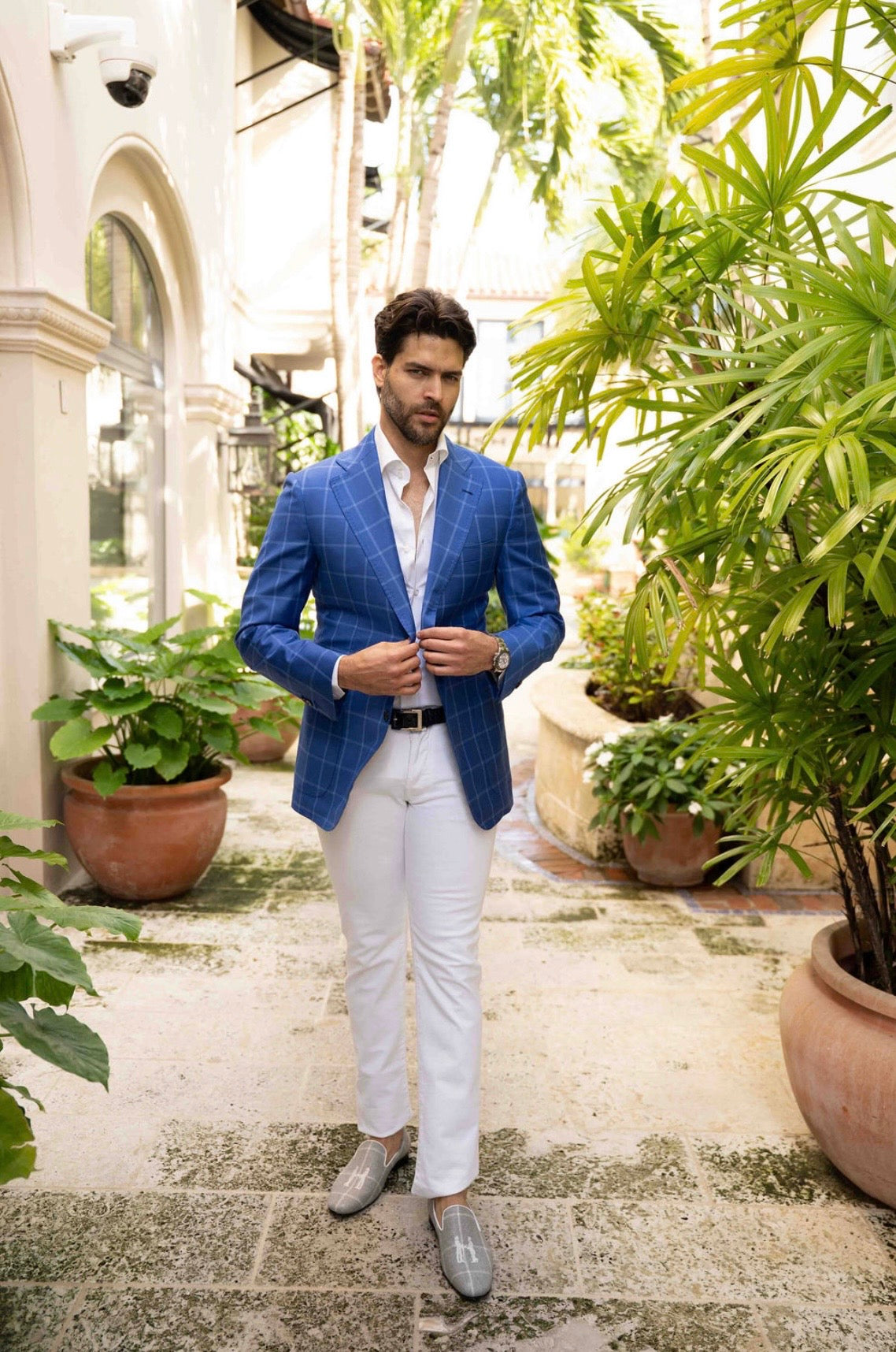 James Sport Coat in Cobalt Blue windowpane – Hadleigh's