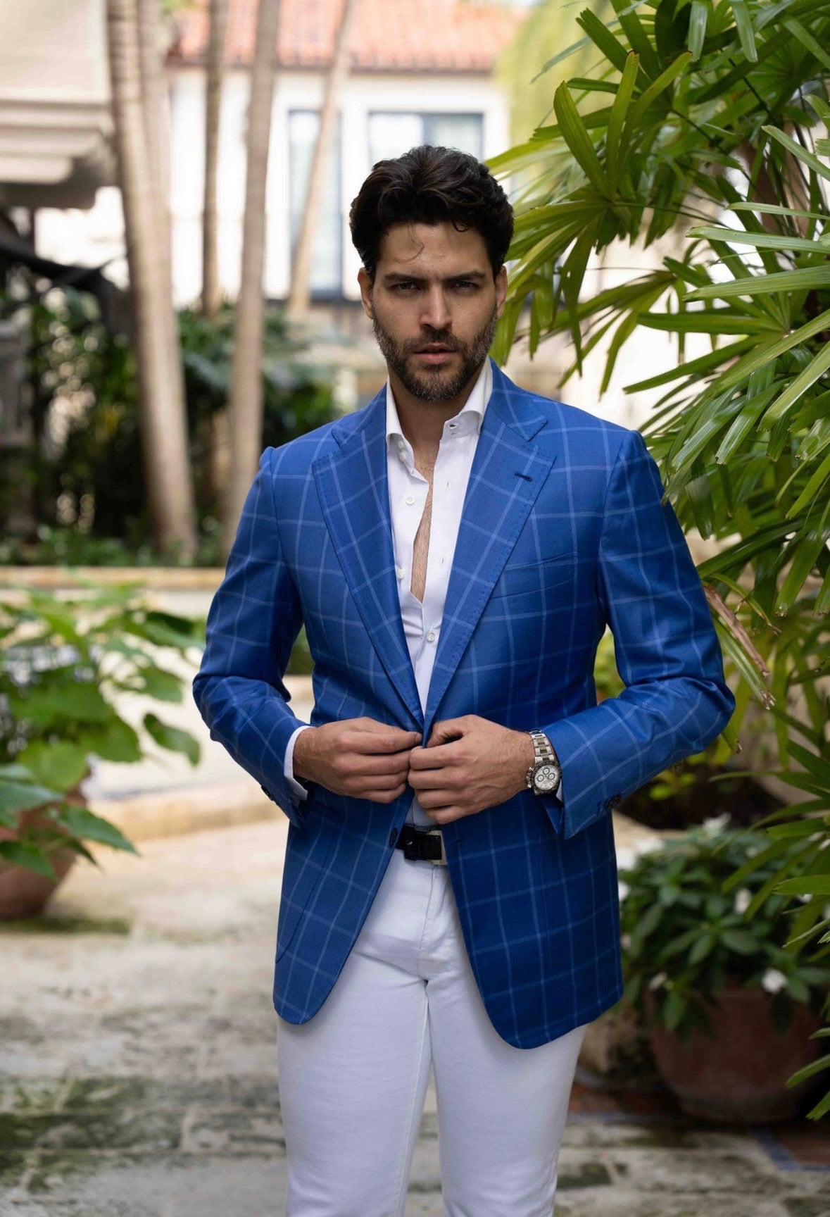James Sport Coat in Cobalt Blue windowpane – Hadleigh's