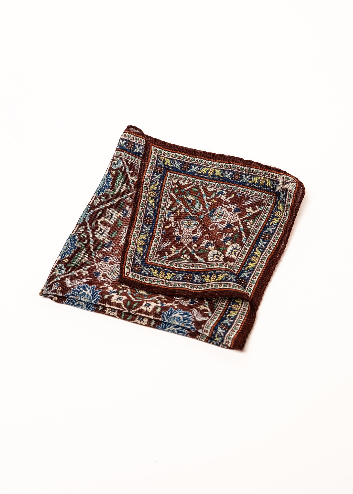 Blue & Brown Antica Pocket Square