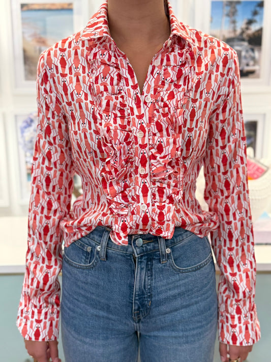 HGIRL BELINDA BLOUSE IN RED LOBSTER