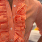 HGIRL BELINDA BLOUSE IN ORANGE GINGHAM