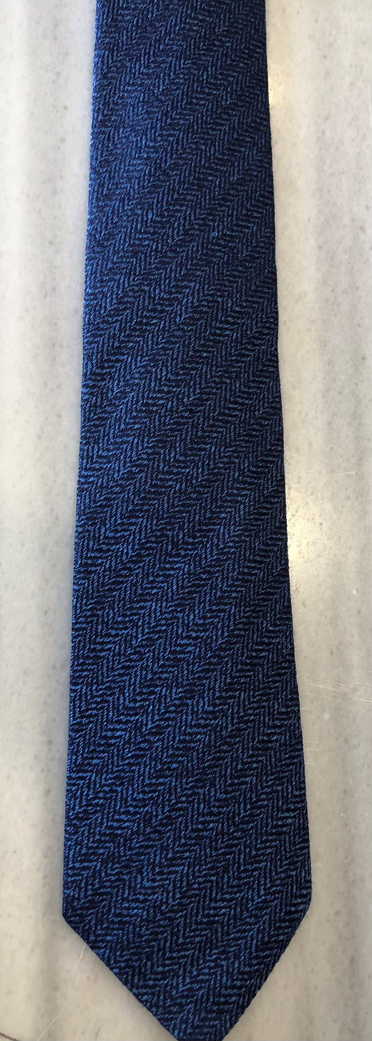 Tie in Blue Herringbone