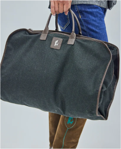 Wool Travel Garment Bag in Green
