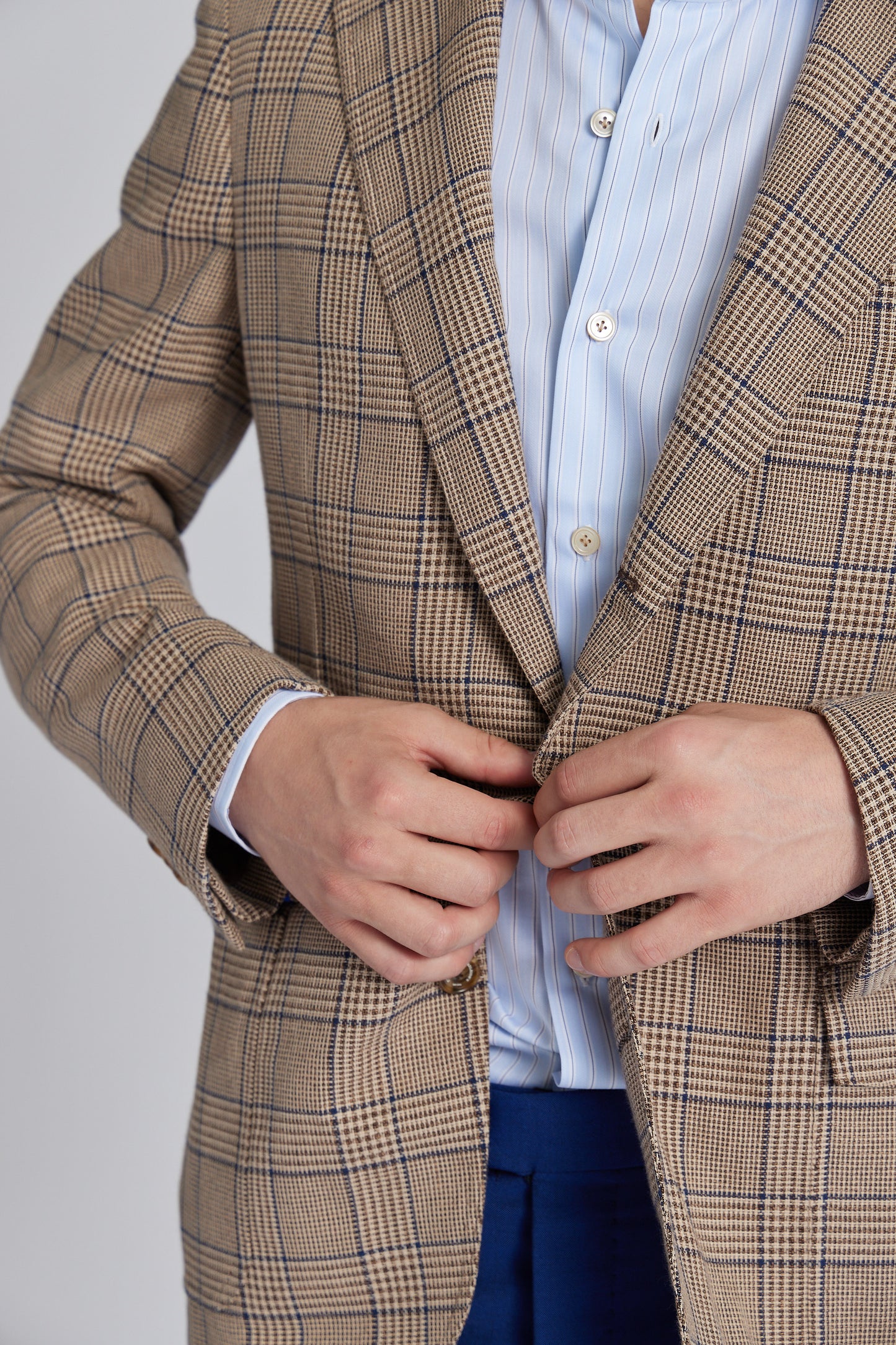 James Jacket in Brown with Blue Plaid