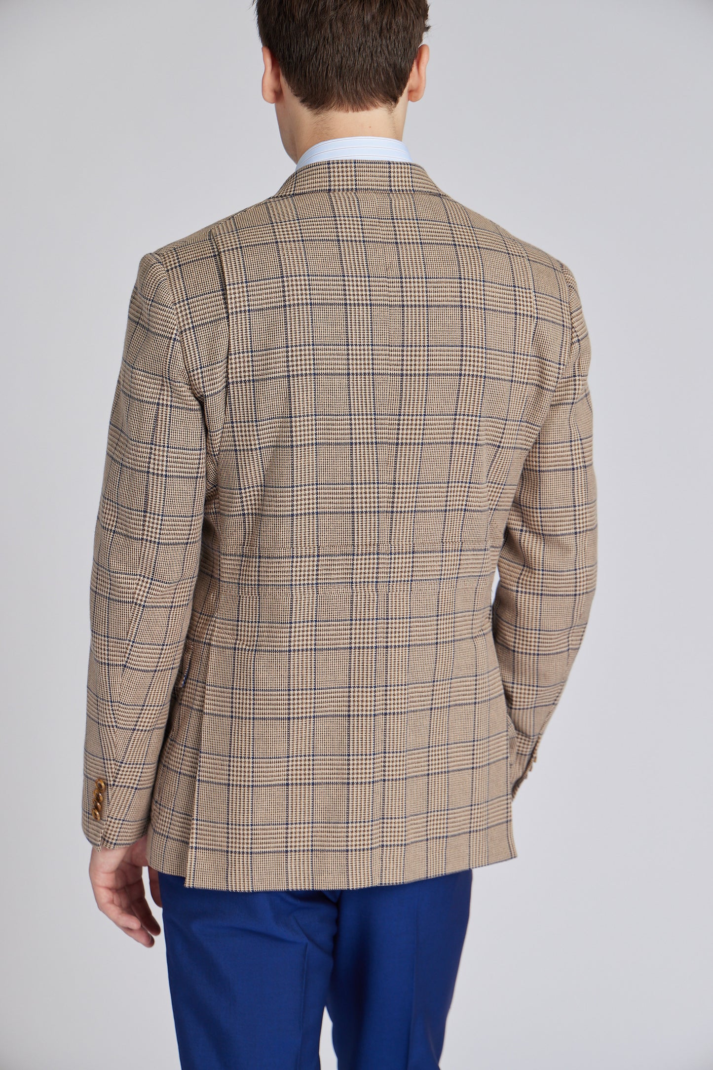 James Jacket in Brown with Blue Plaid