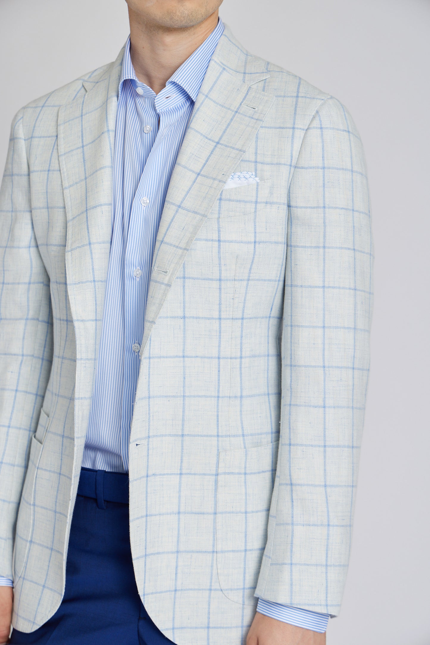 James Jacket in Baby Blue Windowpane