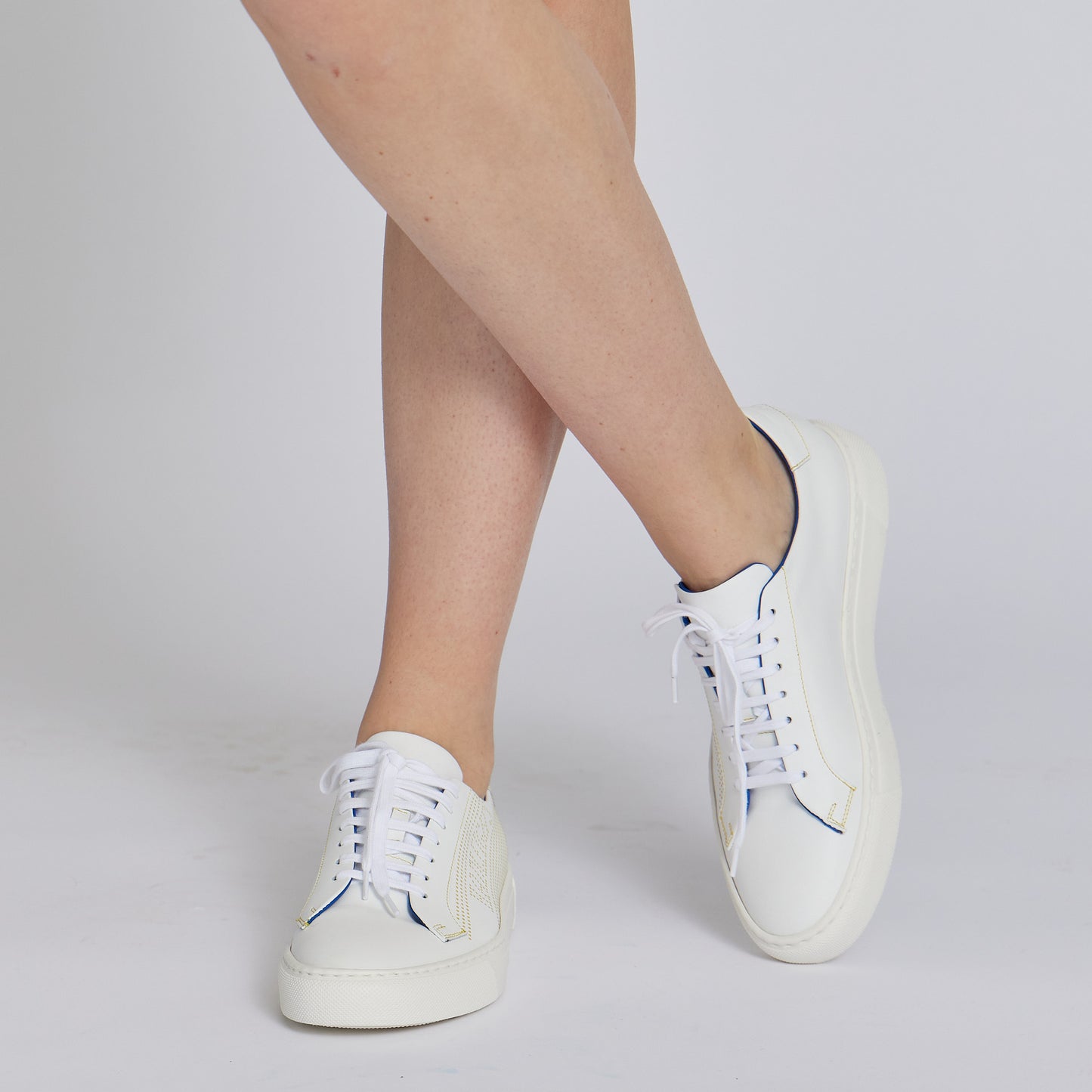 Jamie Sneaker in White with Yellow
