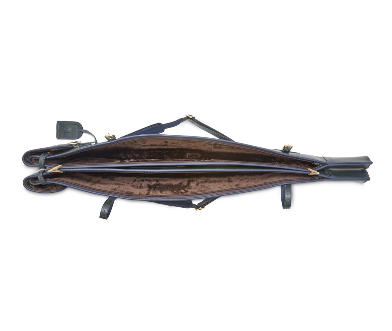 Bridle Leather Single Gun Slip - Sheepskin Lined In Dark Brown