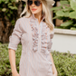 Belle Dress in Orange/Blue Stripe