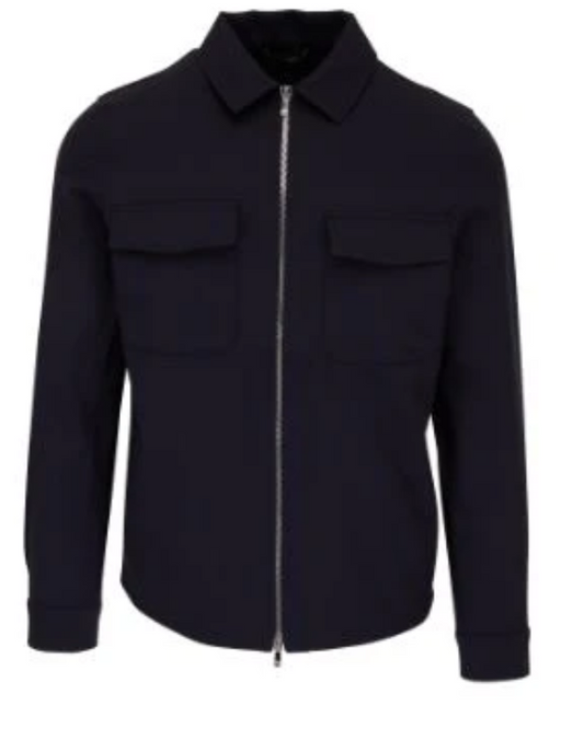 Short Zip Front Jacket in Navy