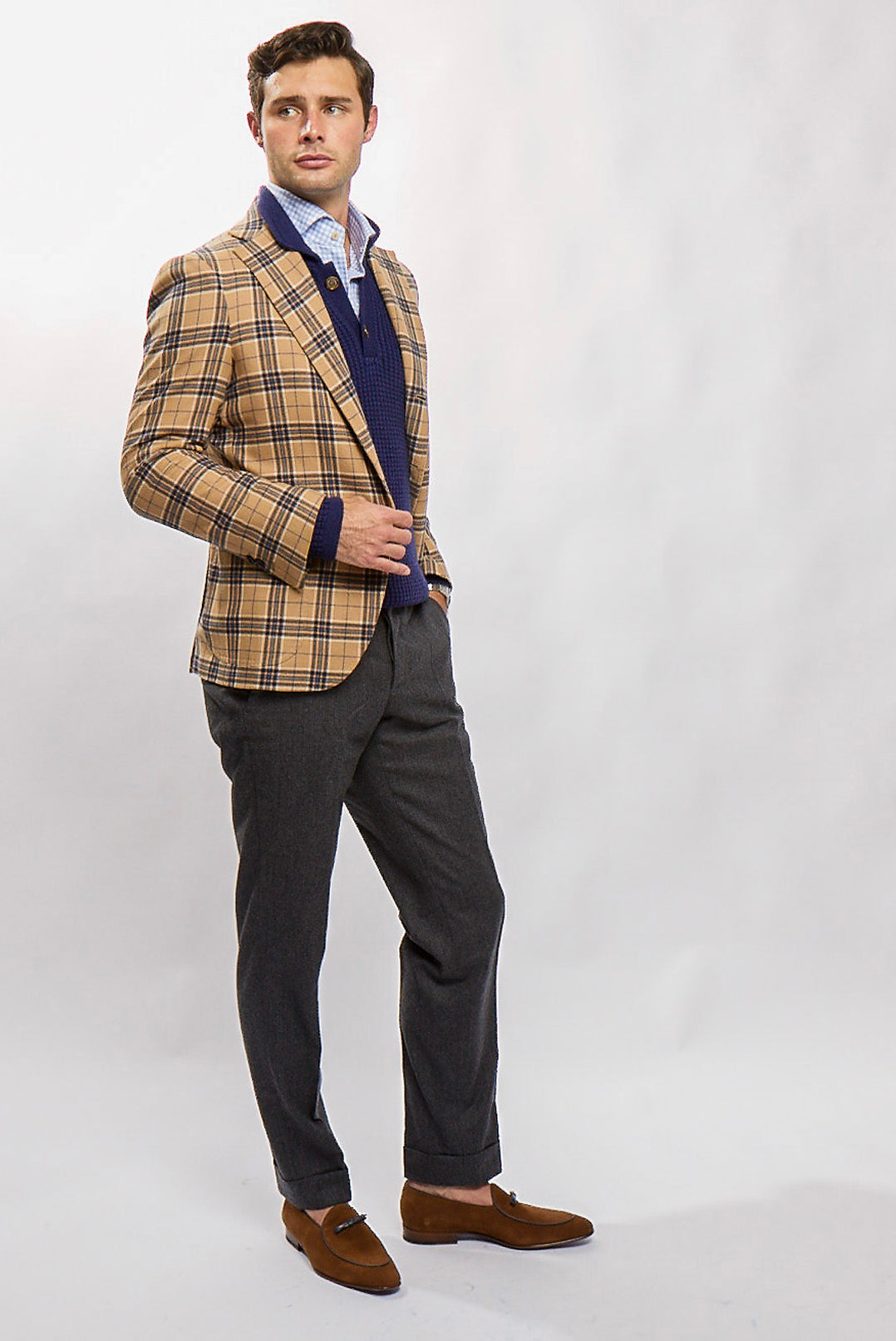 Mens checkered cheap sports jacket