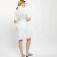 Short Coupe Dress in White w/Cobalt