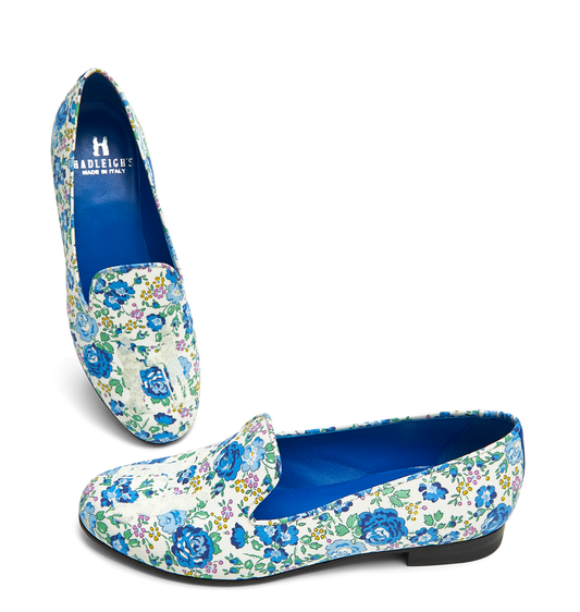 Audrey Slipper in Floral with Ivory Logo