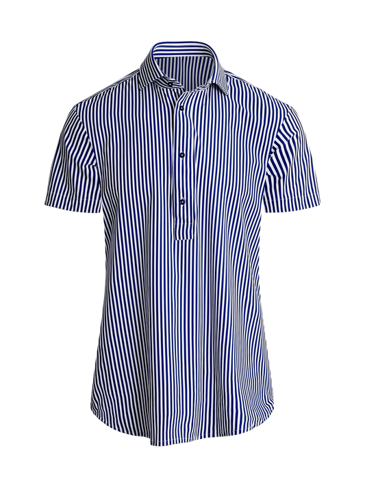 S/S Performance Popover in Navy Bengal Stripe