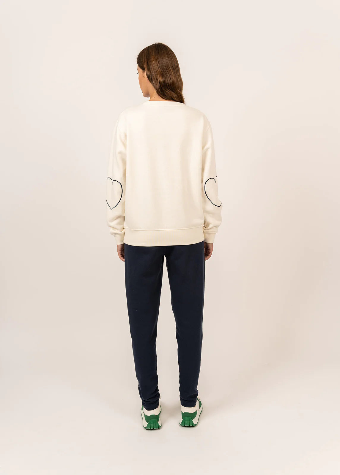 Lola Sweatshirt with Heart Embroidery in White