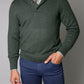 Knit Shawl Collar Sweater Htr. Grn