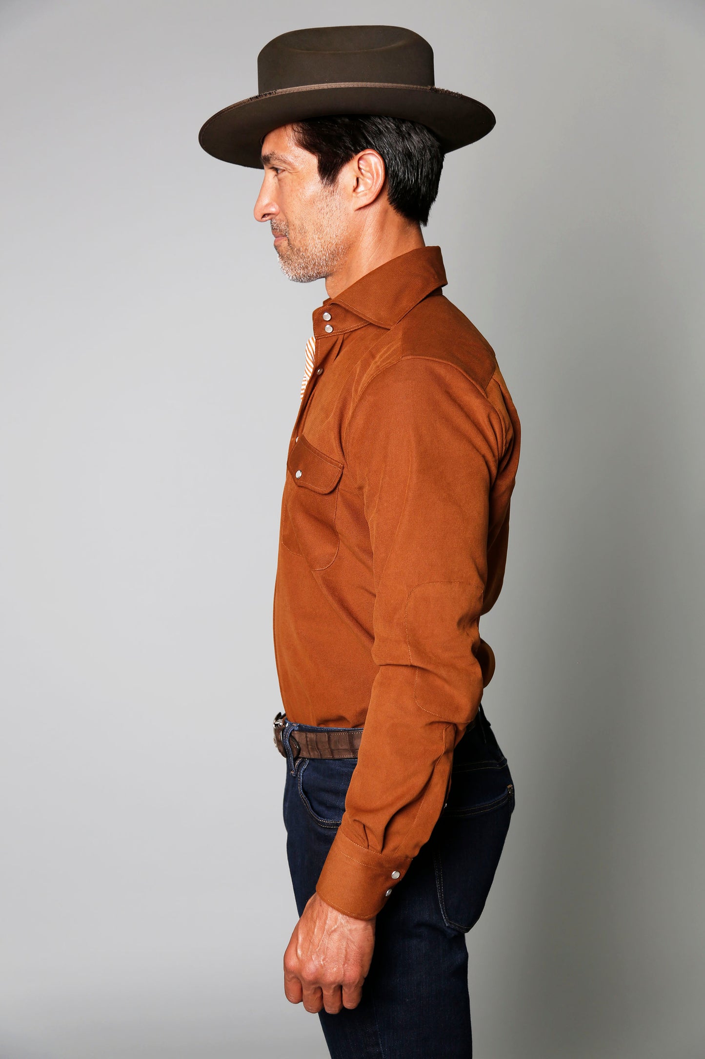 Kacey Shirt in Rust Brushed Twill