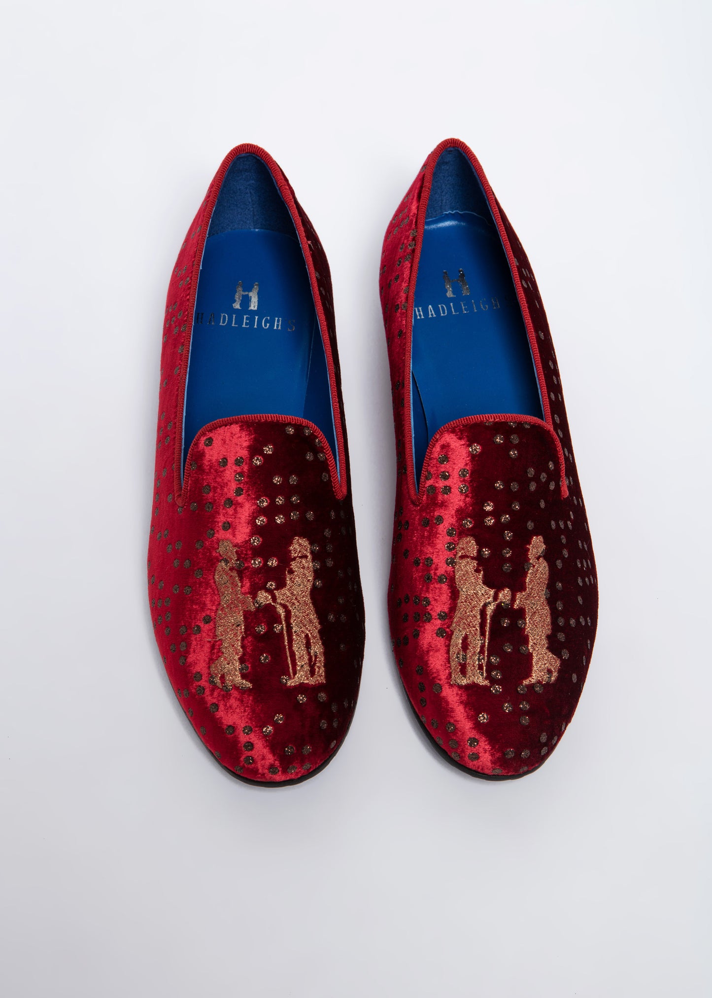 Slipper in Red Sparkle with Gold Logo