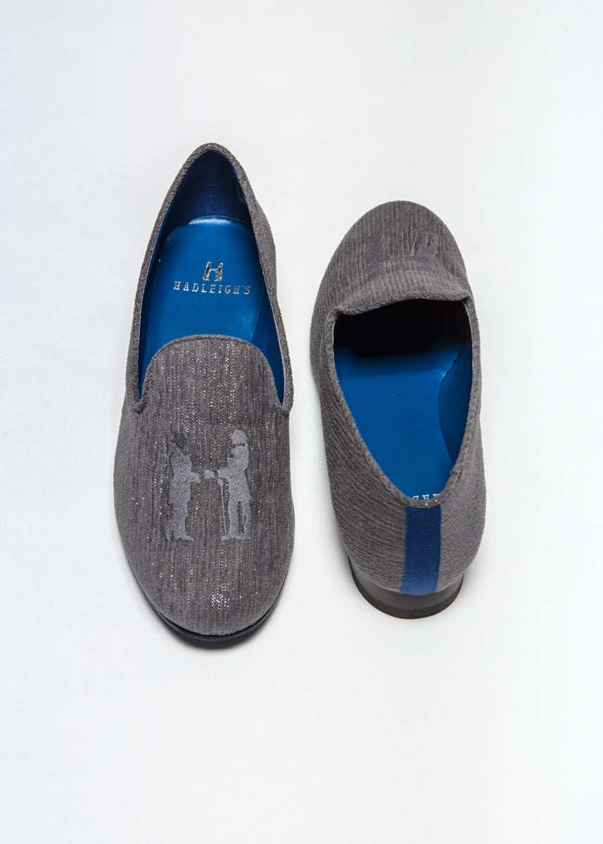 Slipper in Grey Sparkle with Grey Logo