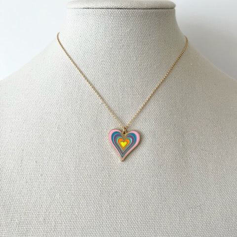 Kaleidoscope Heart Necklace in Multi