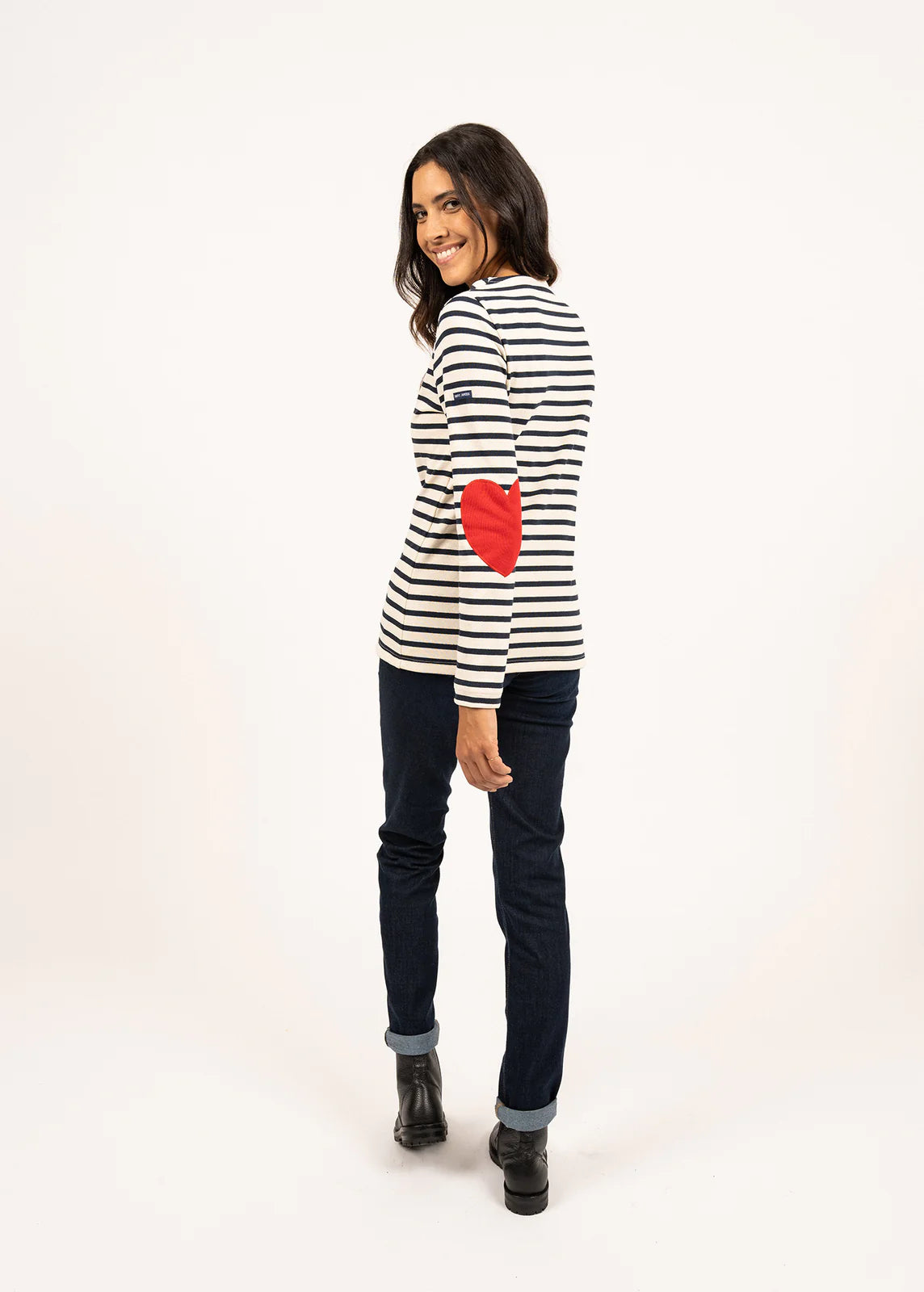 Vaujany Striped Tee Shirt in Navy with Red