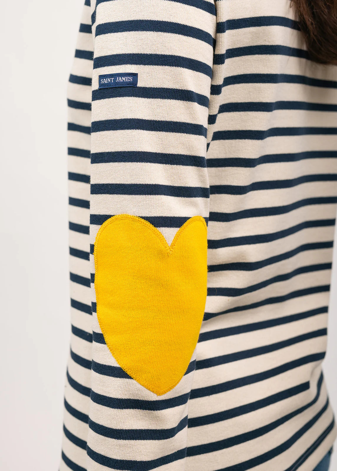 Vaujany Striped Tee Shirt in Navy with Yellow