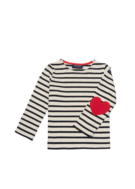 Children's Vaujany Striped Tee Shirt in Navy with Red