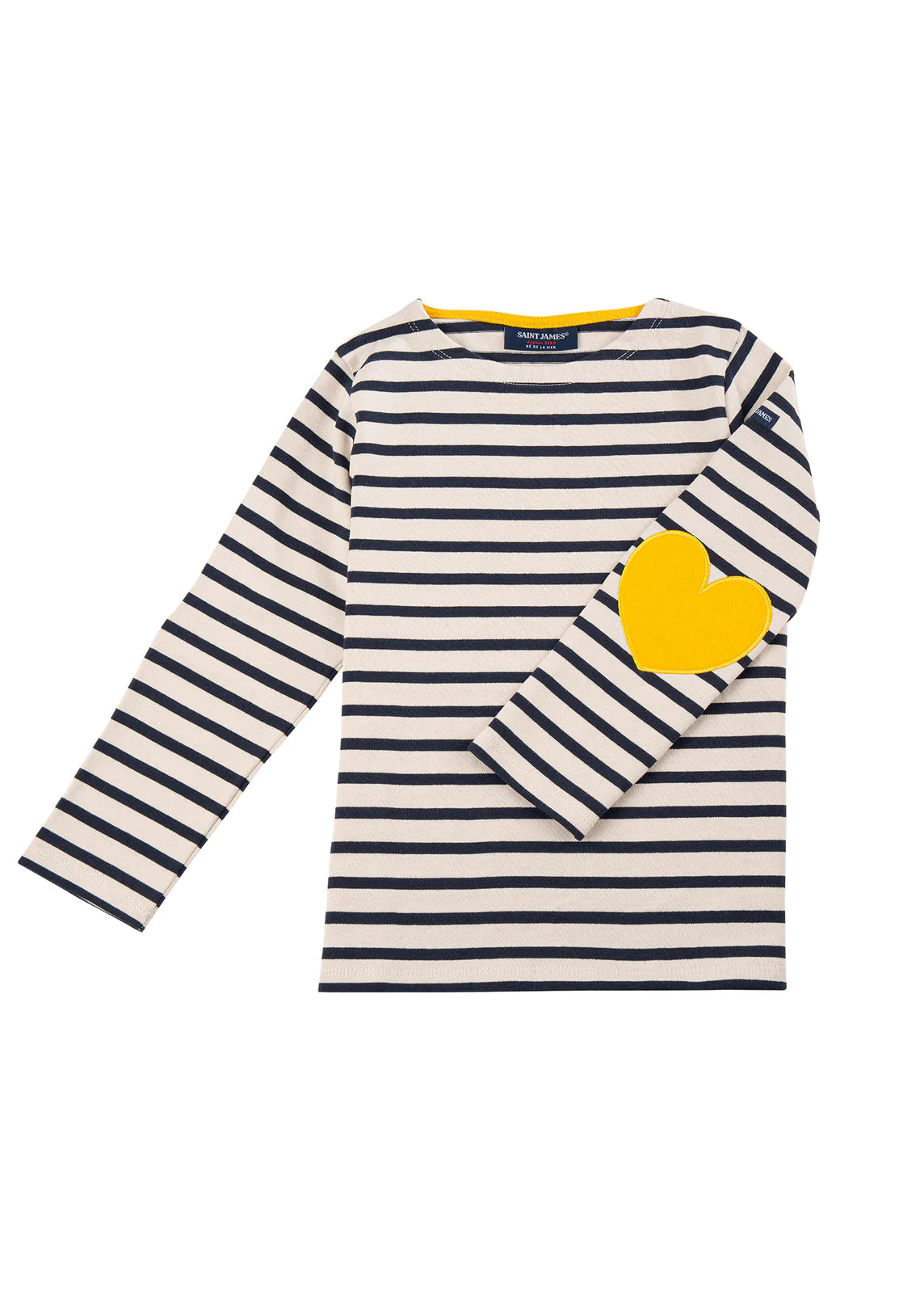 Children's Vaujany Striped Tee Shirt in Navy with Yellow