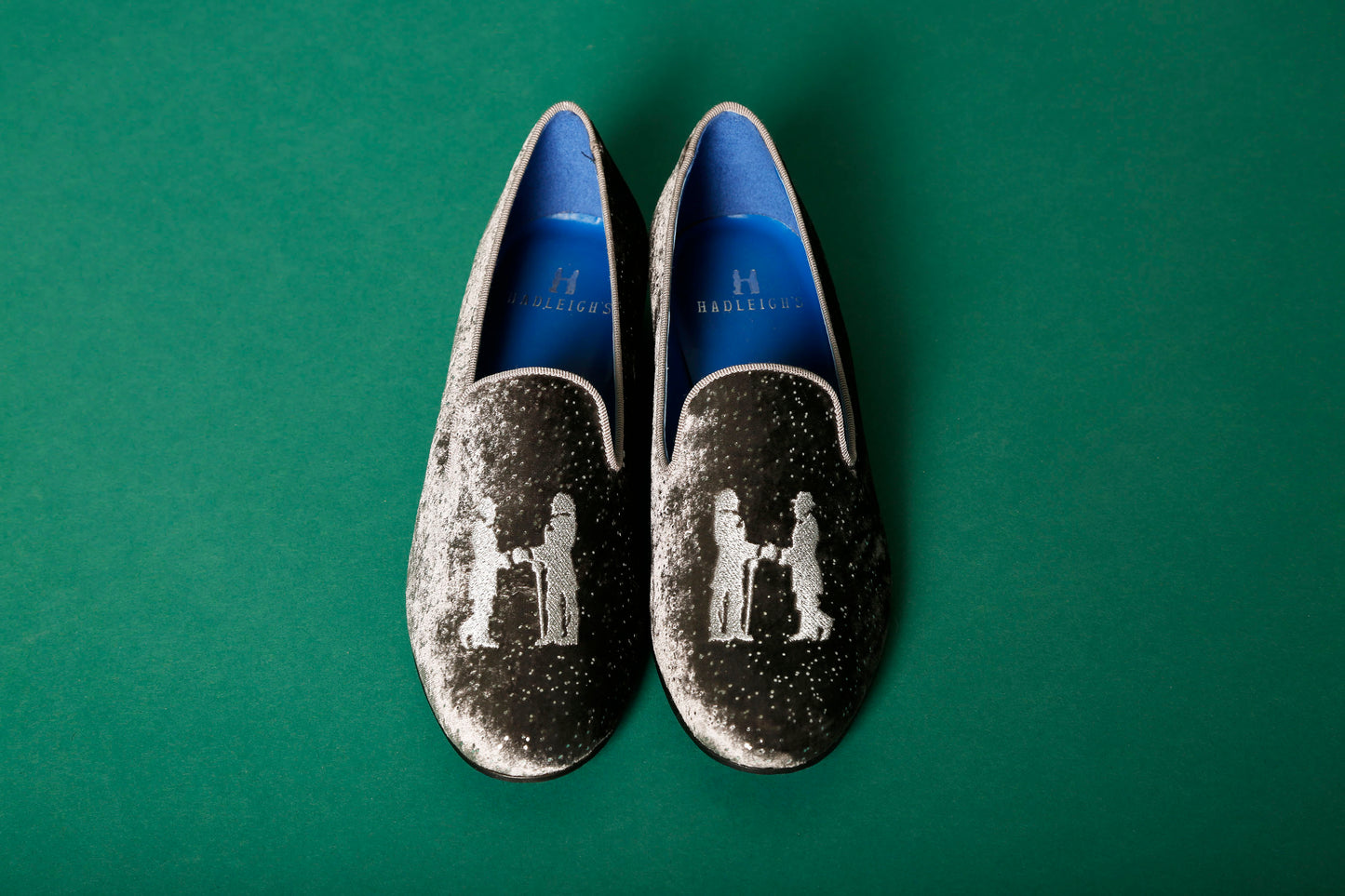 Slipper in Silver Sparkle with Silver Logo