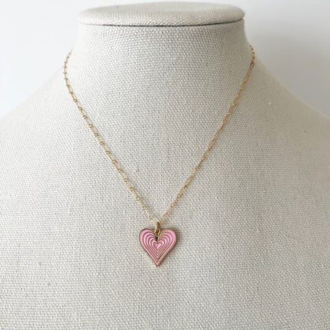 Kaleidoscope Heart Necklace in Pink