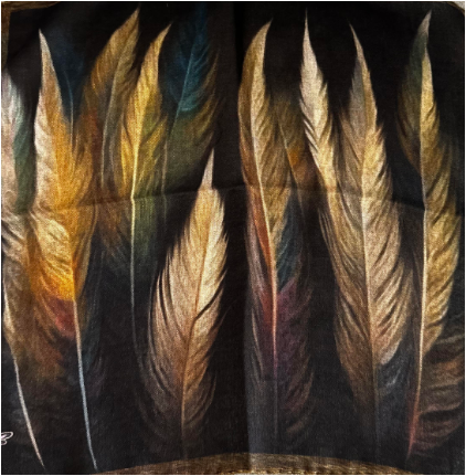 Pocket Square w/Feathers