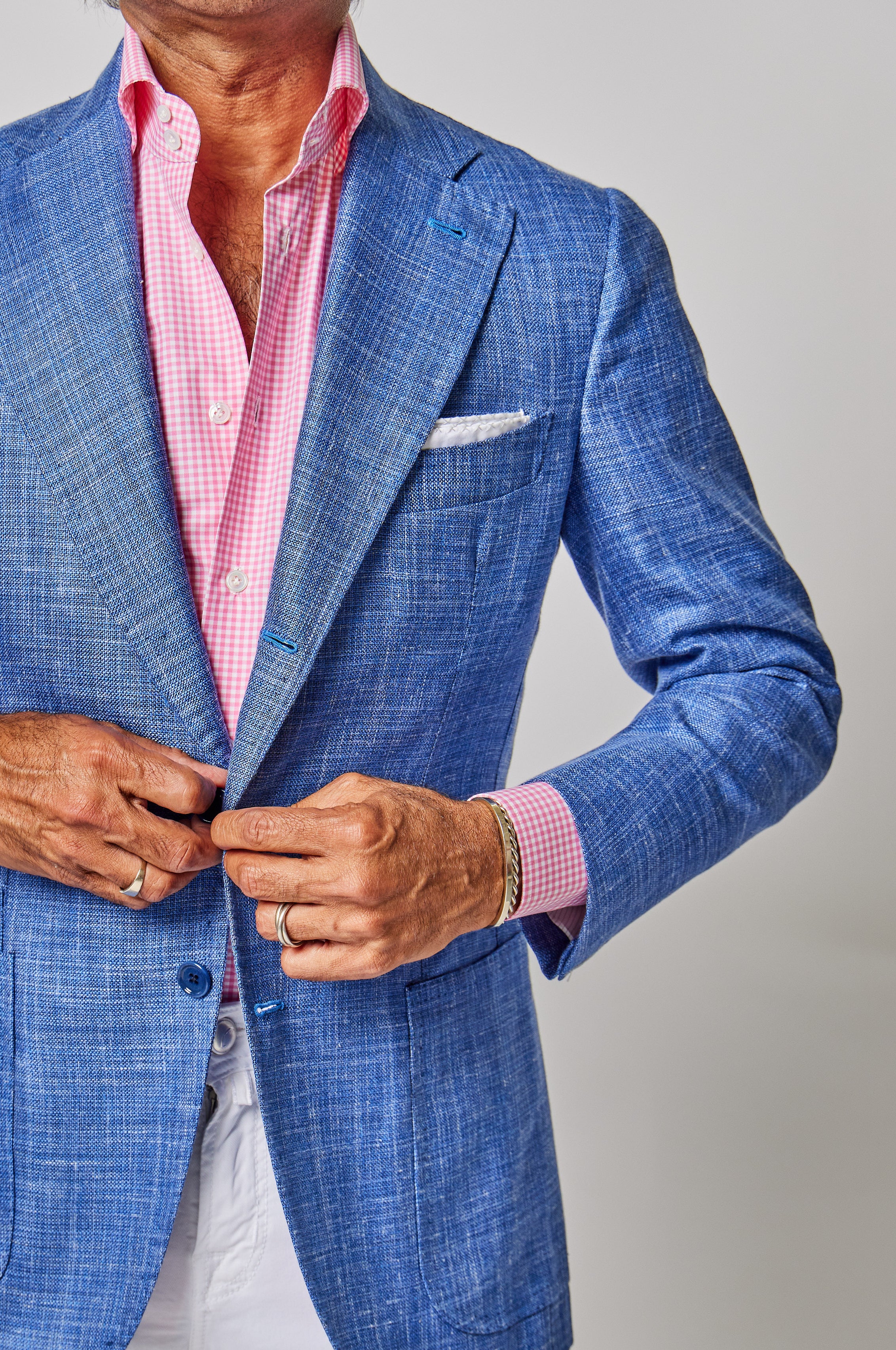 Blue linen hotsell sports jacket