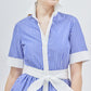 Long Coupe Dress in Blue Bengal Stripe