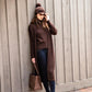 The Stacy Cashmere Chocolate Tweed Long Cardigan