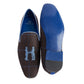 Slipper in Brown Plaid with Blue Logo
